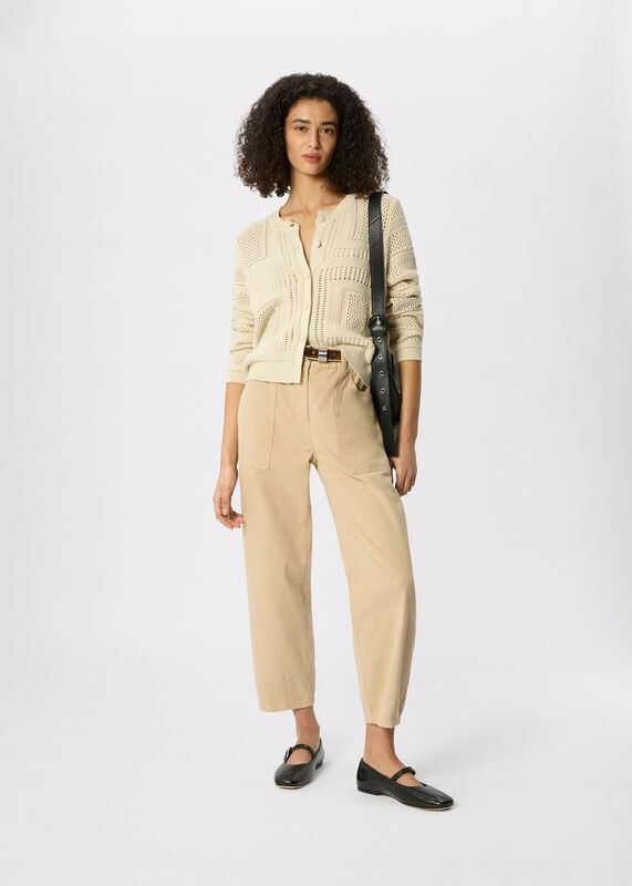 Neutral Petite Tessa Casual Trouser